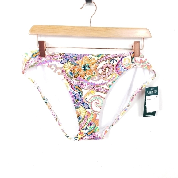 Lauren Ralph Lauren Bright paisley multi color pattern bikini bottom sz12 - Picture 1 of 6